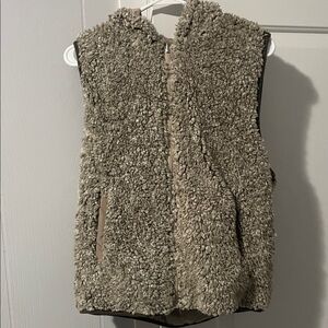 Cozy Coffee Shop Sherpa Reversible Vest
